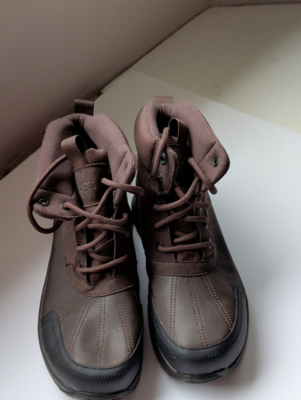 UGG Men's Dark Brown Lace-Up Waterproof Hiking Boots